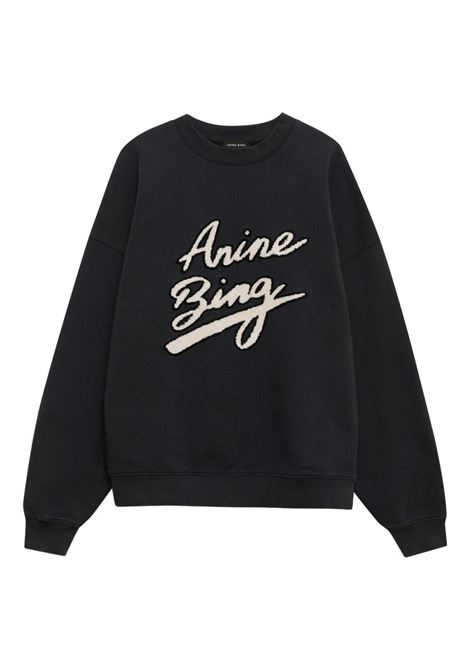 felpa miles chenille signature donna nera ANINE BING | A-08-11374BLK26